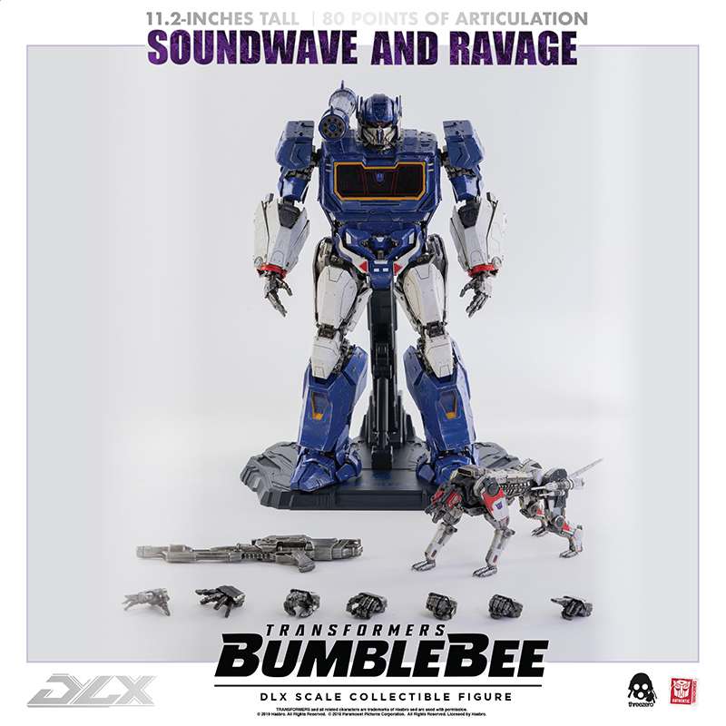 PREORDINE CHIUSO 06/2025 Transformers Bumblebee DLX Action Figure 2-Pack 1/6 Soundwave & Ravage 28 cm (PREORDINE NON CANCELLABILE)
