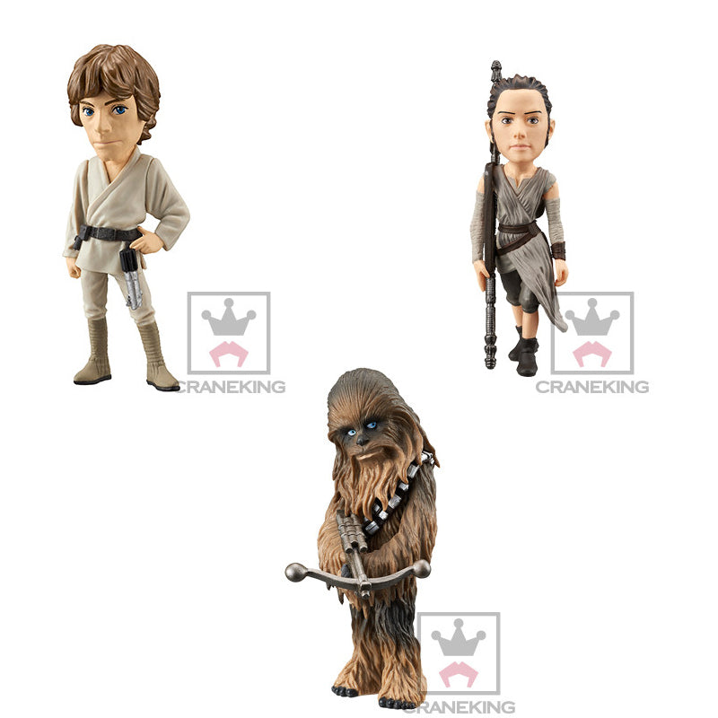 IN STOCK Star Wars WCF Figure Set: Luke Skywalker, Rey e Chewbacca