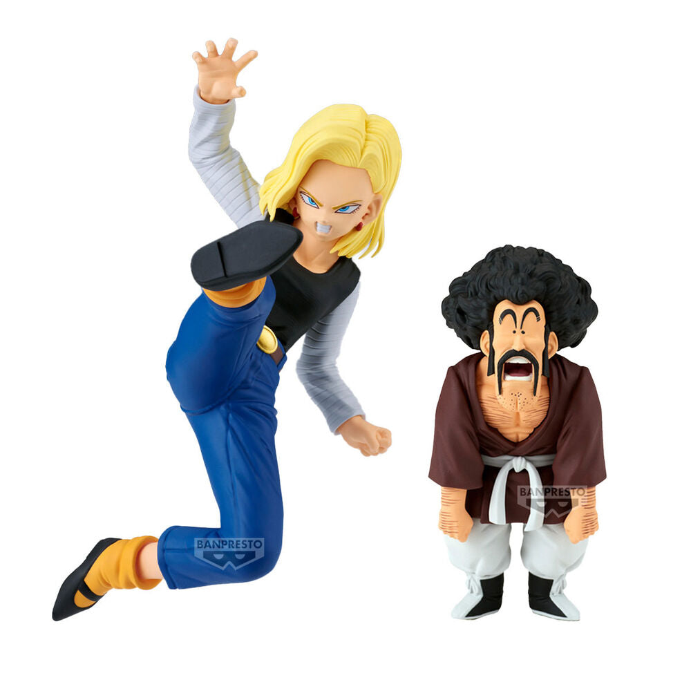 🧪 LAB | SU ORDINAZIONE Dragon Ball Z Match Makers Android 18 & Mr. Satan set 2 figures 11-8cm