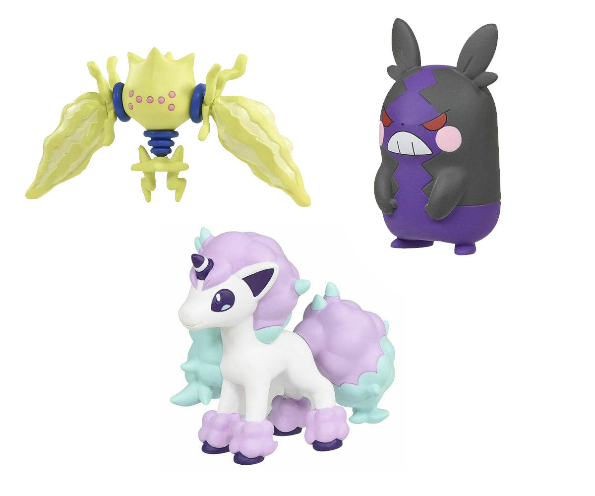 IN STOCK Galarian Ponyta, Regieleki e Morpeko (Hangry Mode): Pokemon Moncolle Set (Set di 3)