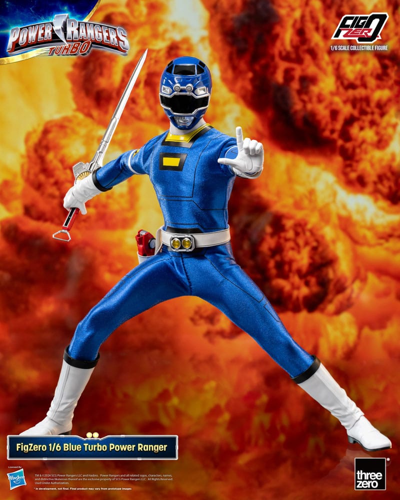 🧪 LAB | SU ORDINAZIONE Power Rangers Turbo FigZero Action Figure 1/6 Blue Turbo Power Ranger 30 cm