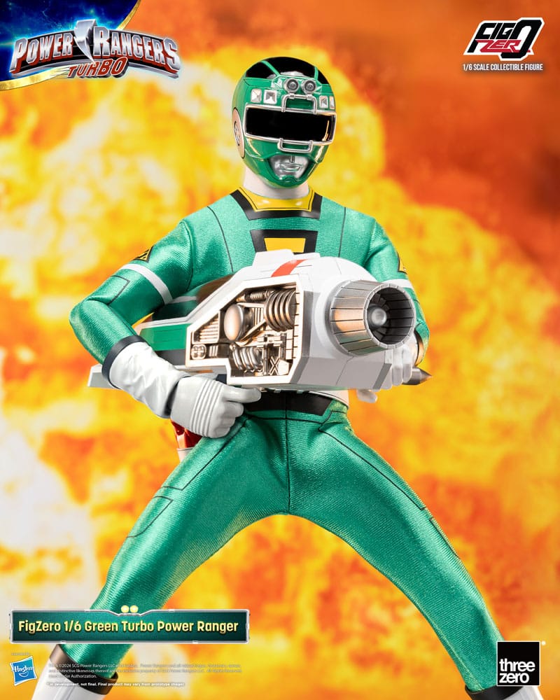 🧪 LAB | SU ORDINAZIONE Power Rangers Turbo FigZero Action Figure 1/6 Green Turbo Power Ranger 30 cm