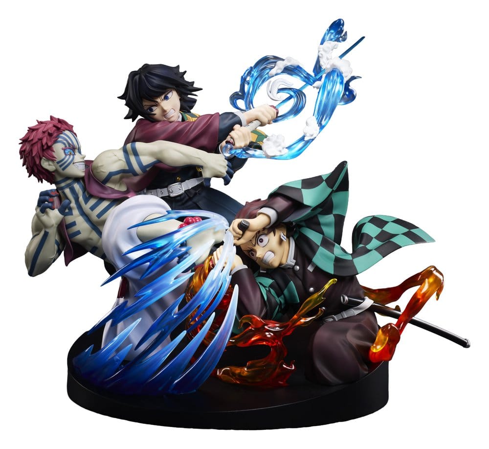 PREORDINE+ 07/2027 Demon Slayer: Kimetsu no Yaiba PVC Figure Tanjiro Kamado & Giyu Tomioka & Akaza 13 cm
