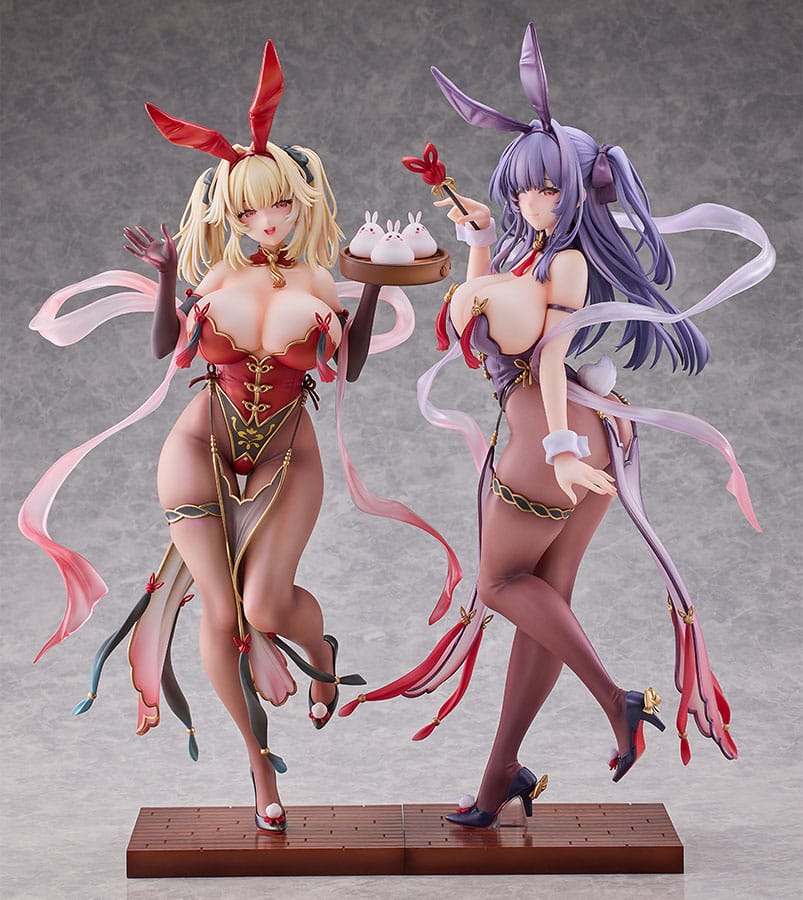 PREORDINE CHIUSO 08/2025 Moehime Union Statuen 1/4 Cheongsam Bunny Yuri & Stella 45 cm (18+)(PREORDINE NON CANCELLABILE)