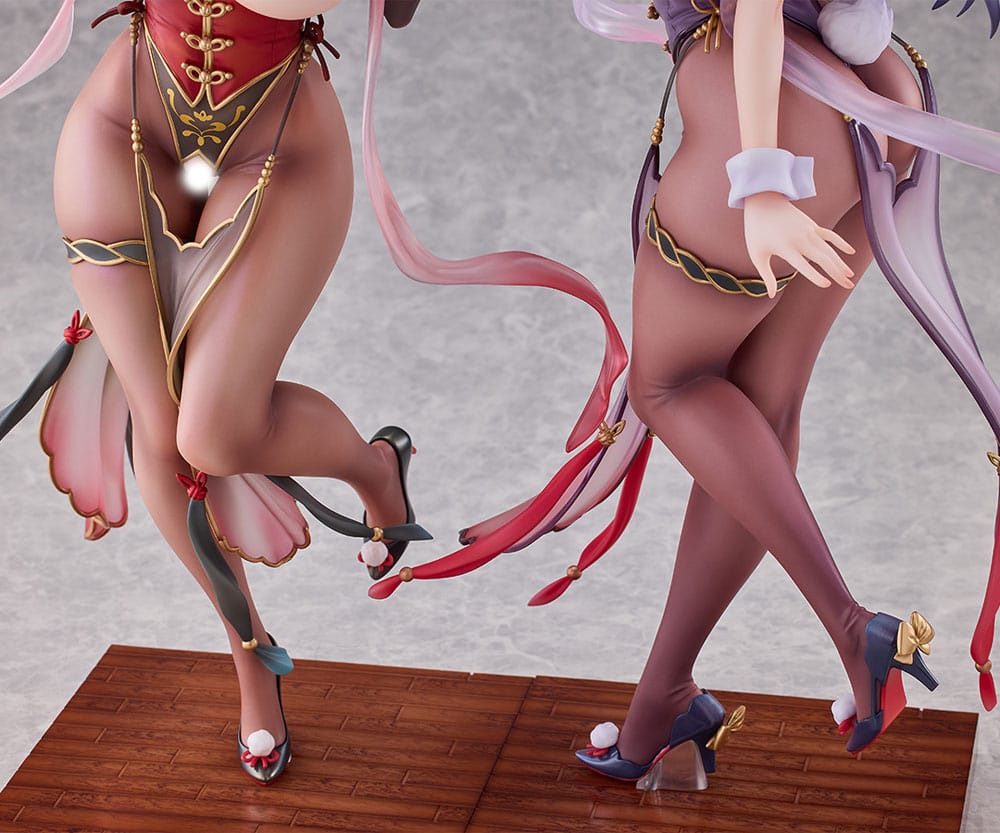 PREORDINE CHIUSO 08/2025 Moehime Union Statuen 1/4 Cheongsam Bunny Yuri & Stella 45 cm (18+)(PREORDINE NON CANCELLABILE)