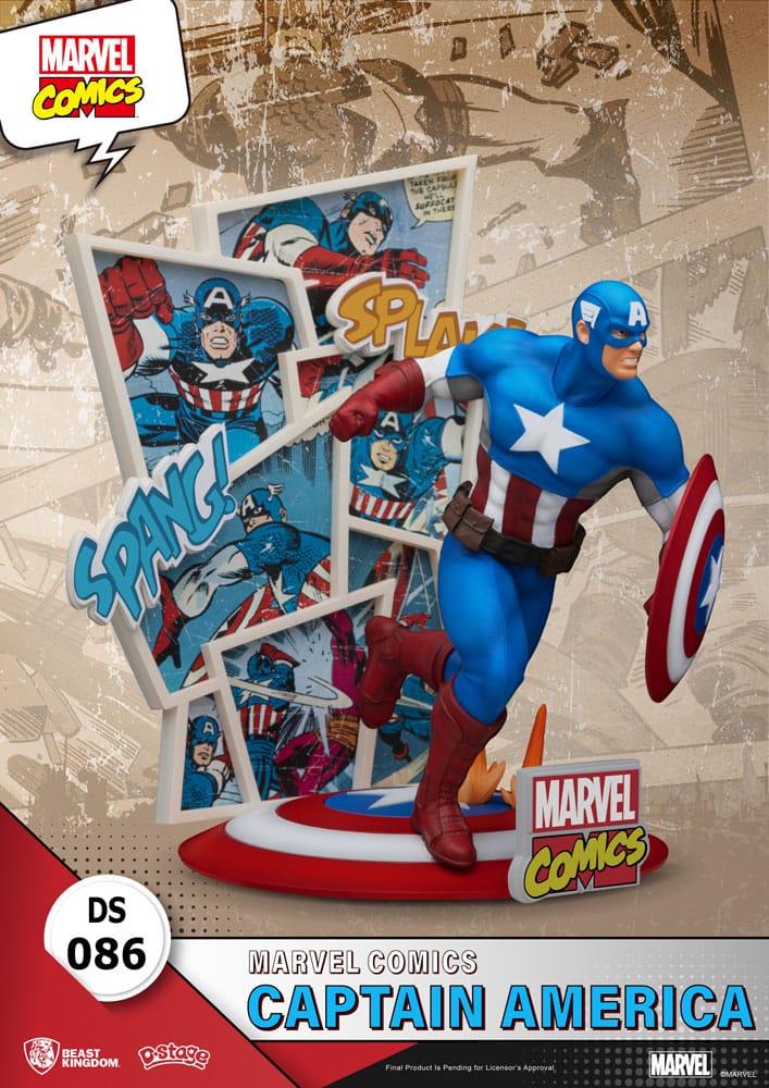 PREORDINE ESAURITO Marvel Comics D-Stage PVC Diorama Captain America 16 cm