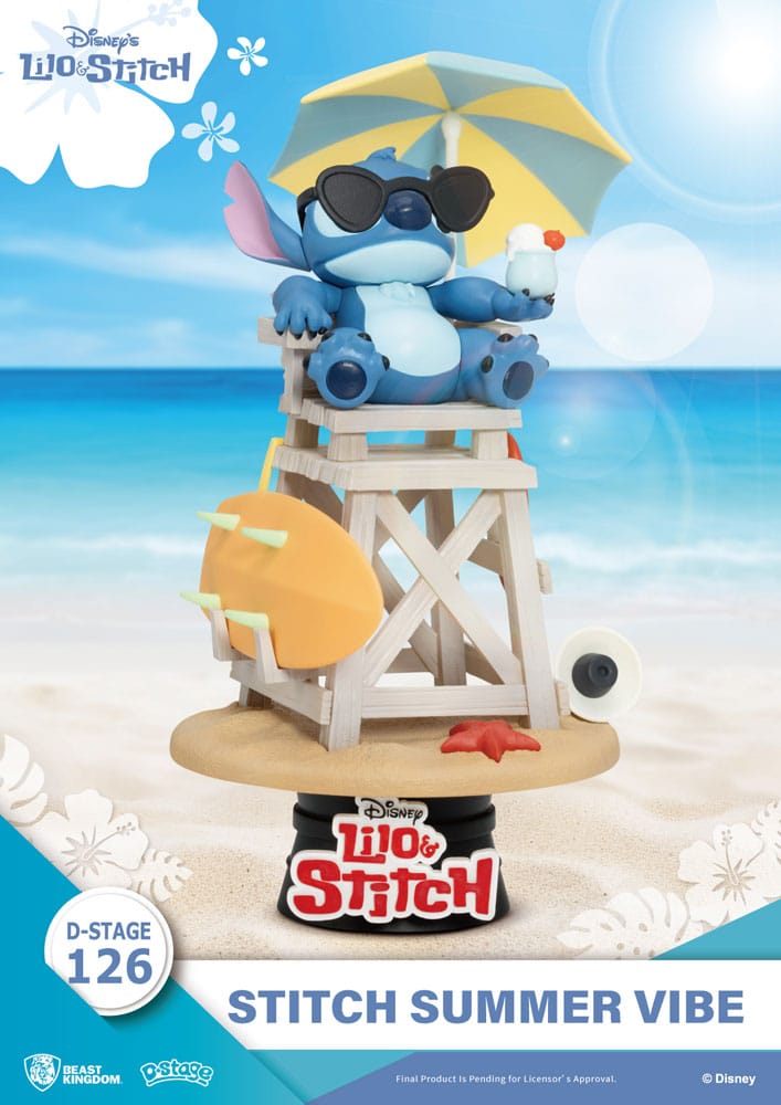 SU ORDINAZIONE Disney D-Stage PVC Diorama Stitch Summer Vibe 16 cm *PREZZO SPECIALE*