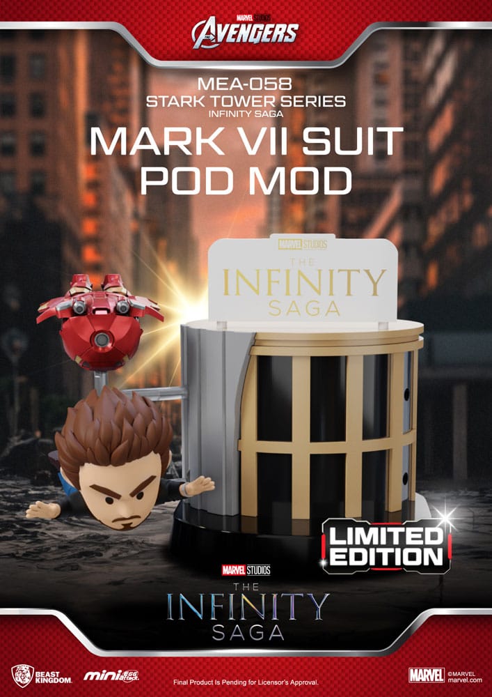 SU ORDINAZIONE Marvel Mini Egg Attack Figures The Infinity Saga Stark Tower series Tony Stark & Mark VII suit pod mod 12 cm *PREZZO SPECIALE*