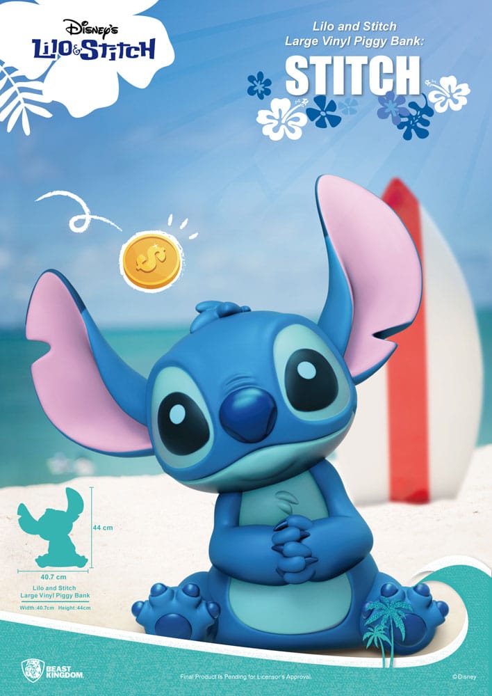 SU ORDINAZIONE Lilo & Stitch Piggy Vinyl Bank Stitch 44 cm