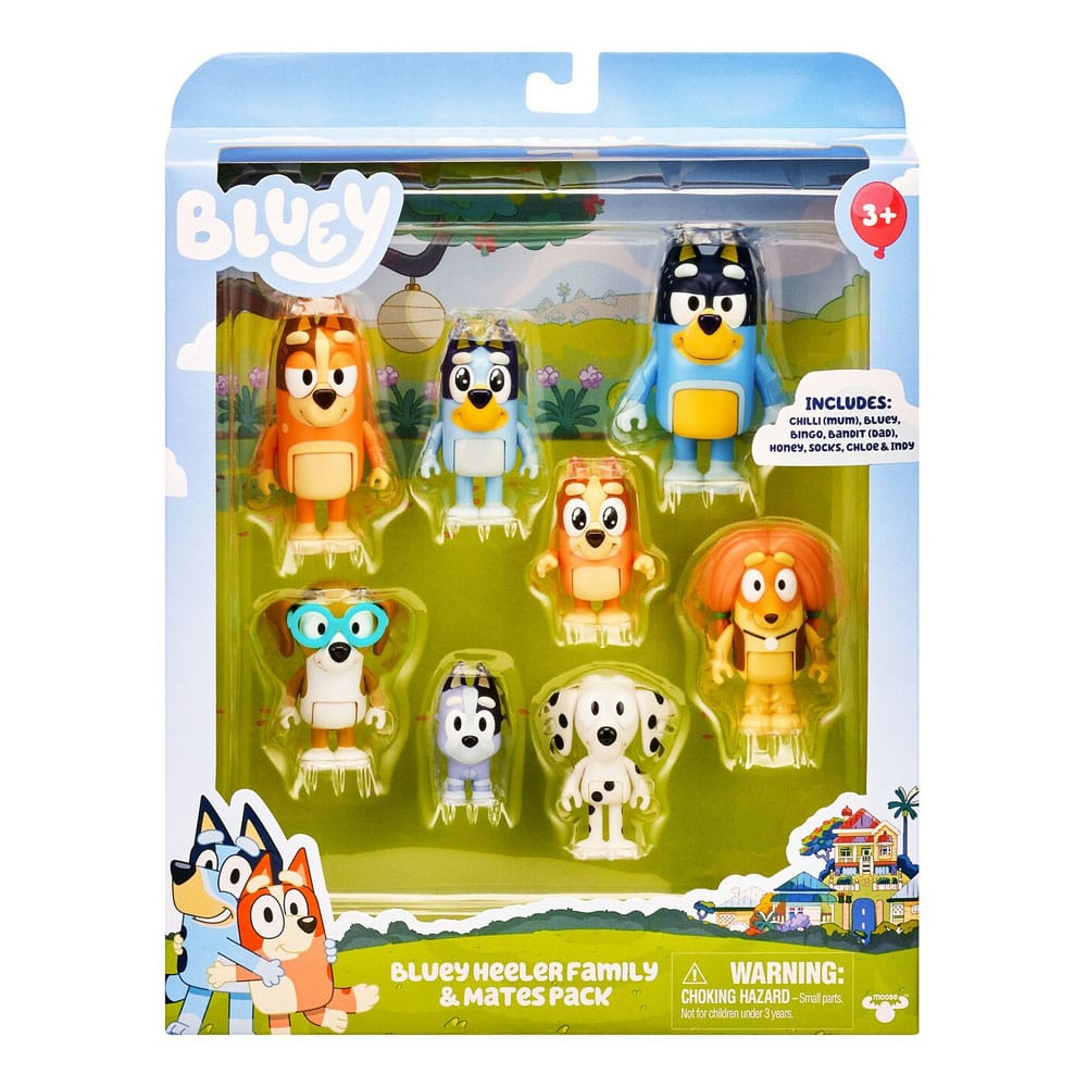 SU ORDINAZIONE Bluey Action Figures 8-Pack