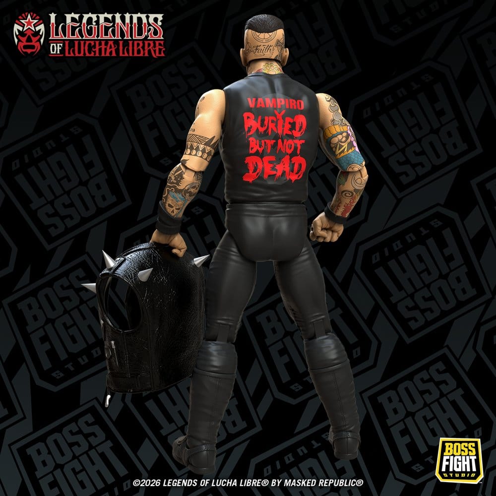 🧪 LAB | PREORDINE+ 06/2027 Legends of Lucha Libre Fanaticos Action Figure Vampiro Coffin Box Resurrected 15 cm