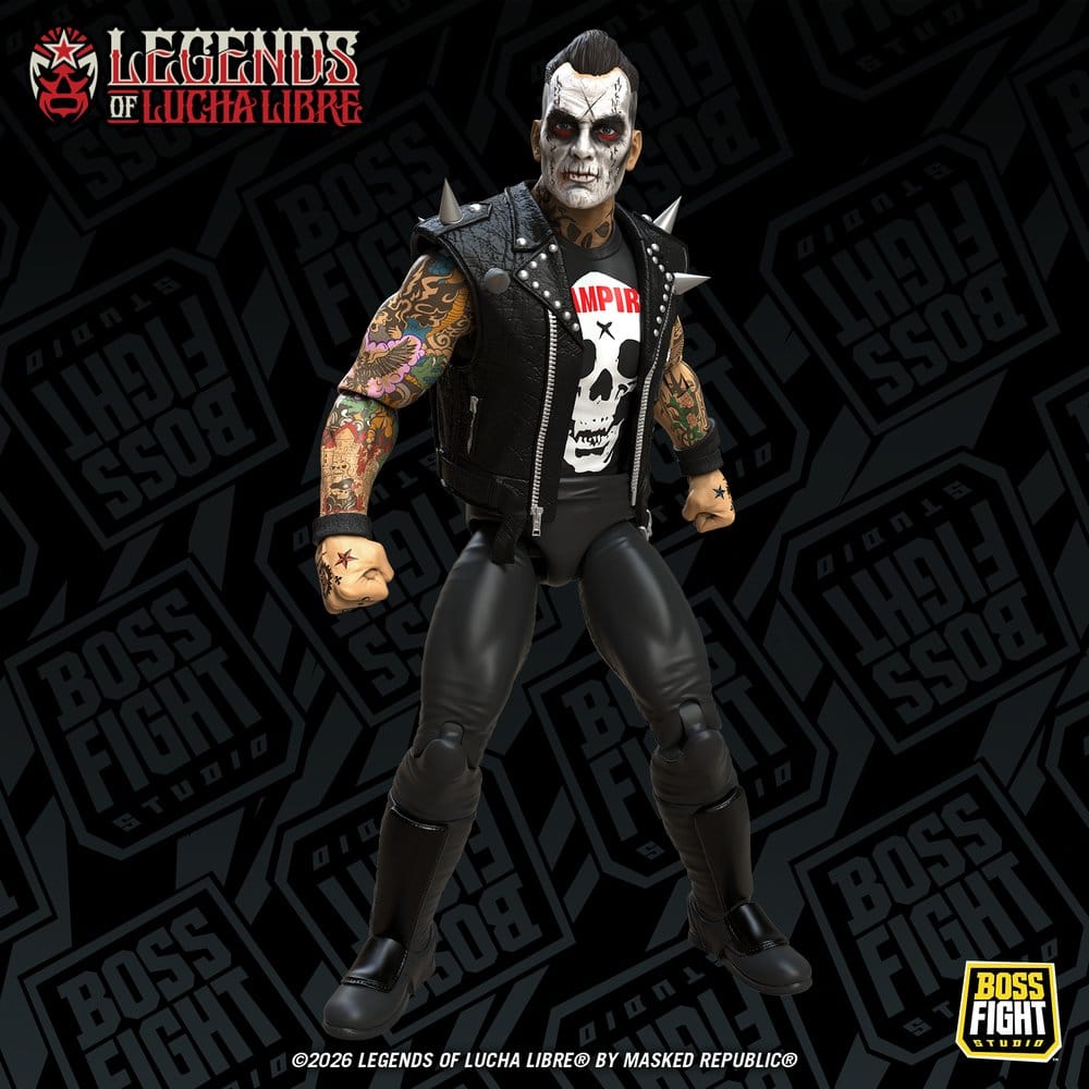 🧪 LAB | PREORDINE+ 06/2027 Legends of Lucha Libre Fanaticos Action Figure Vampiro Coffin Box Resurrected 15 cm
