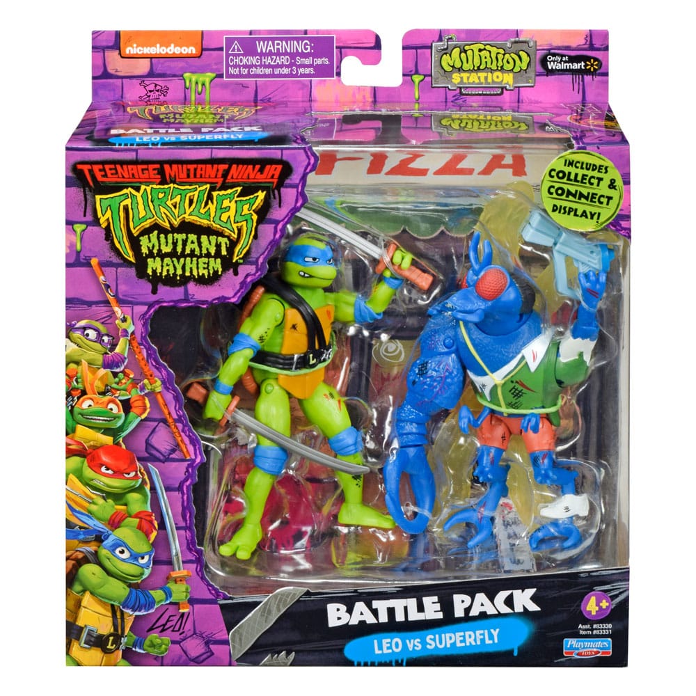 MADE TO ORDER Teenage Mutant Ninja Turtles Action Figures Leonardo vs. Super Fly 11 cm