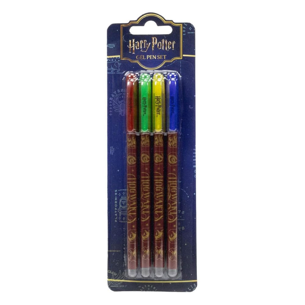 SU ORDINAZIONE Harry Potter Gel Pens 4-Pack Colourful Crest