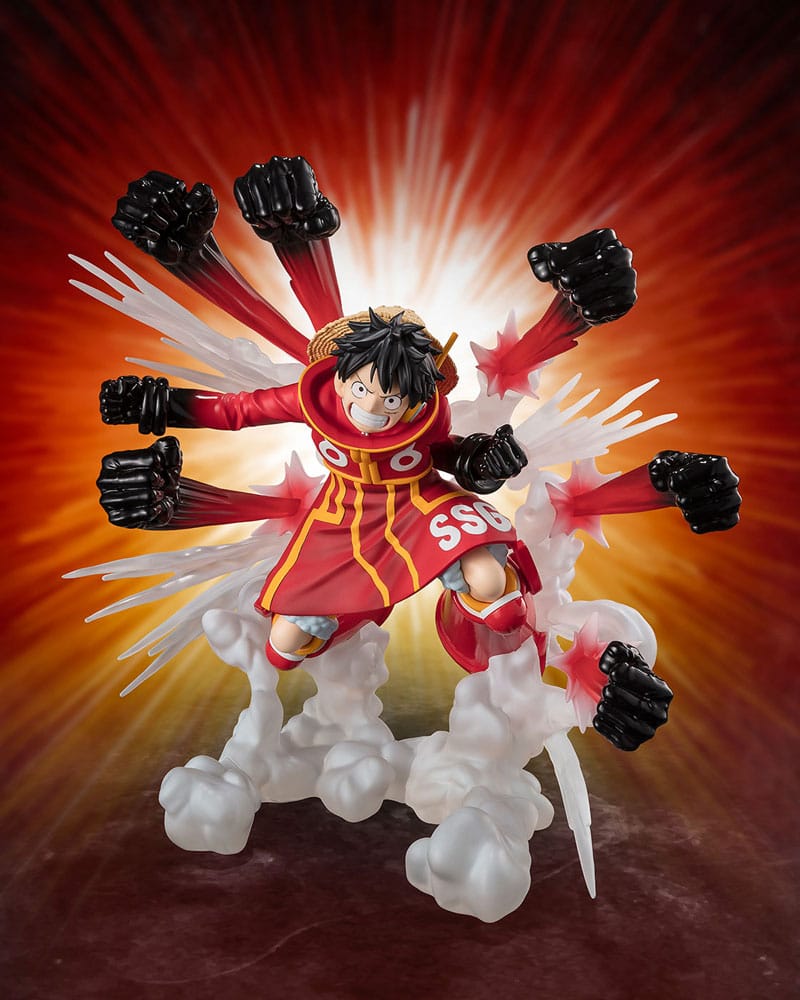 AUF BESTELLUNG One Piece Figuarts ZERO Extra Battle PVC Statue Monkey D. Luffy -Gum Gum Hawk Gatling- 19 cm