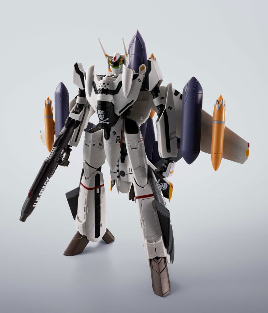 SU ORDINAZIONE Macross 7 Hi-Metal R Action Figure VF-0S Phoenix (Roy Focker Use) & QF-2200D-B Ghost Set 14 cm