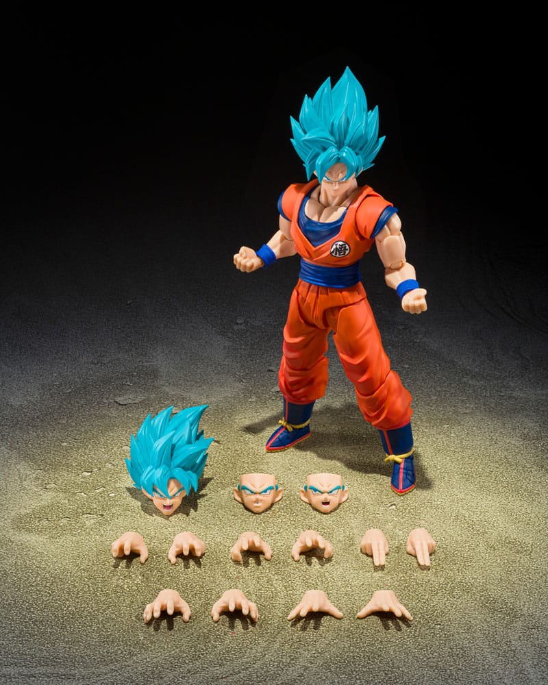 SU ORDINAZIONE Dragon Ball Super S.H.Figuarts Action Figure Super Saiyan God Super Son Guko (Blue power transcending Limits) 15 cm