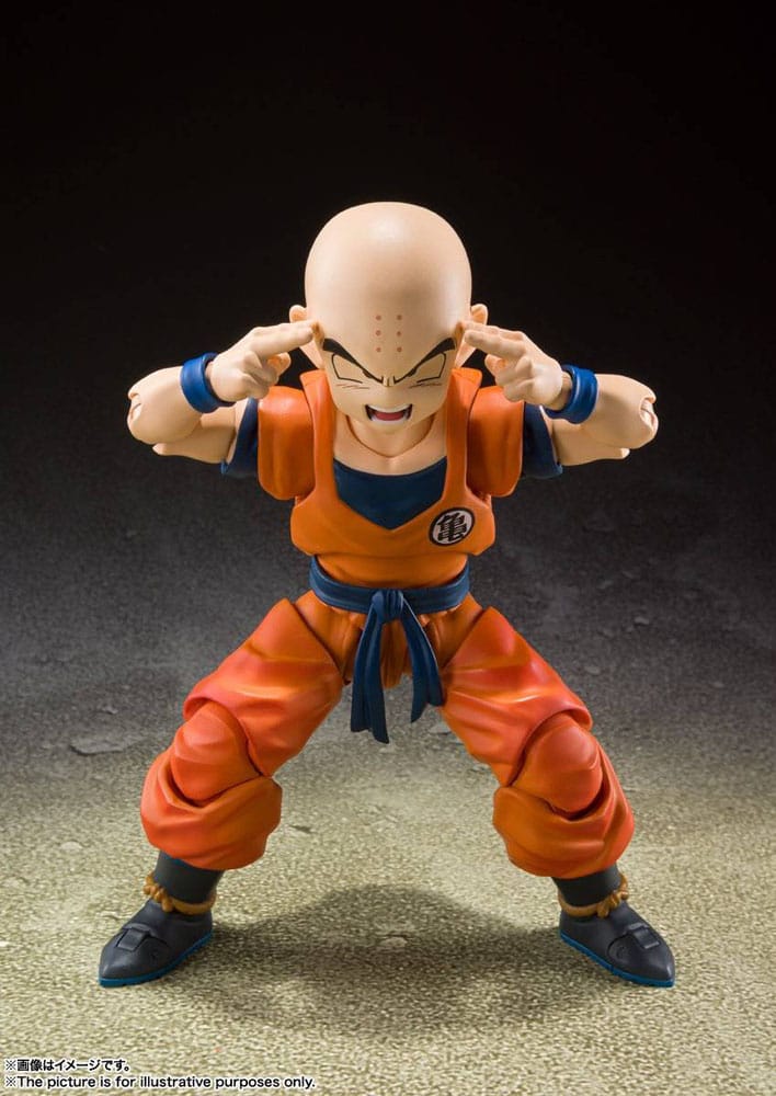 SU ORDINAZIONE Dragon Ball Z S.H. Figuarts Action Figure Krillin-Earth's Strongest Man 12 cm