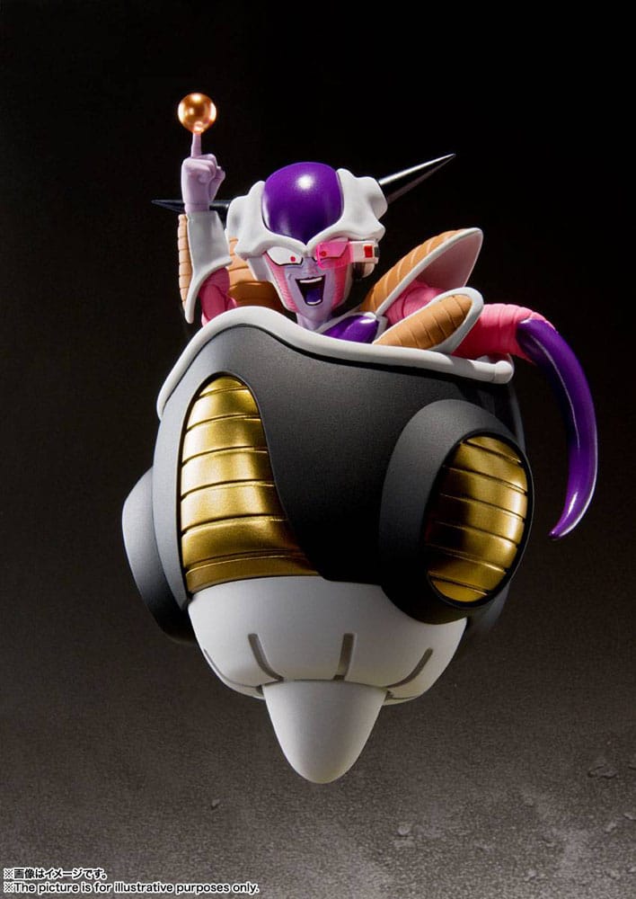 SU ORDINAZIONE Dragon Ball Z S.H. Figuarts Action Figure Frieza (First Form) & Frieza Pod Reissue 11 cm