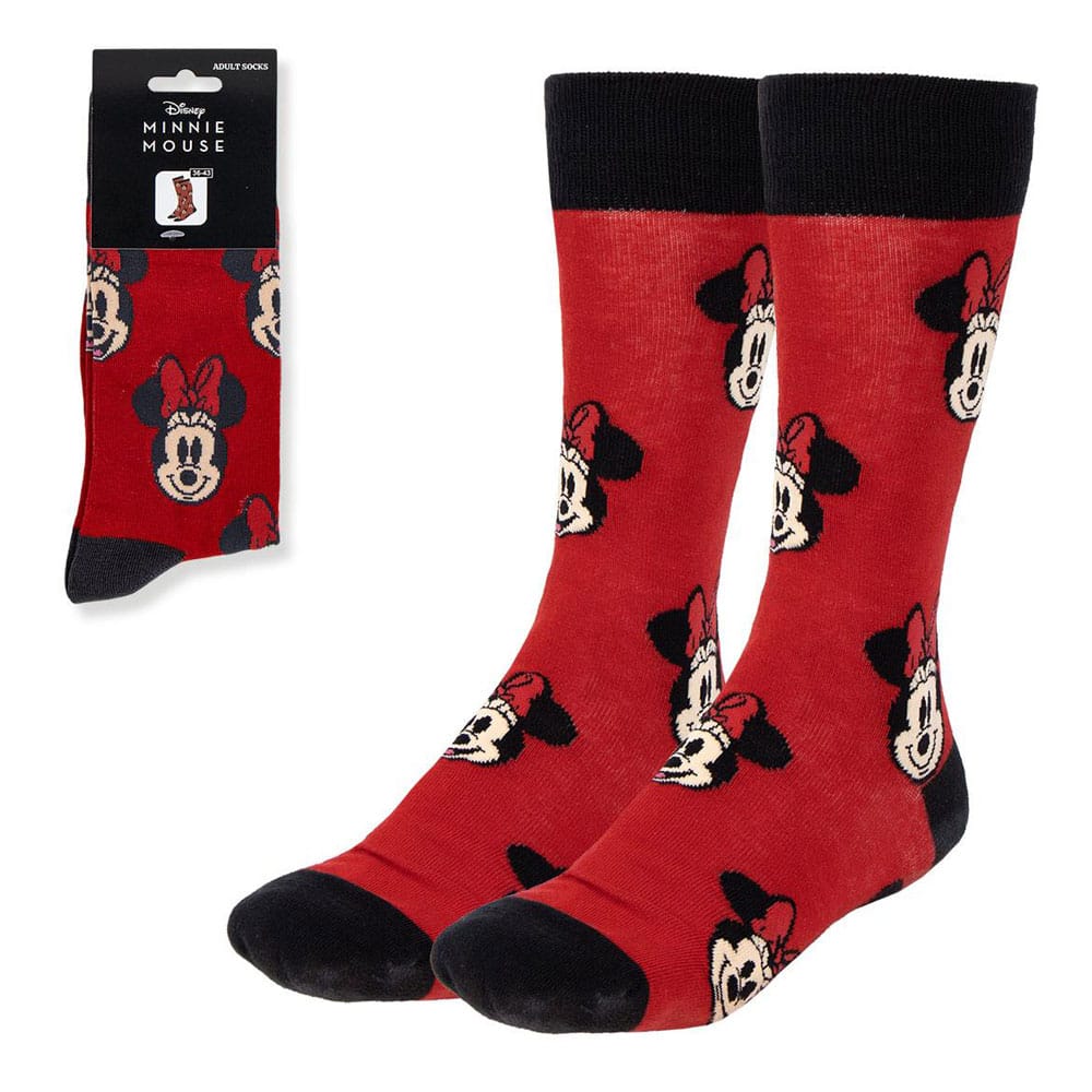 SU ORDINAZIONE Disney Socks Minnie Face Red 36-43