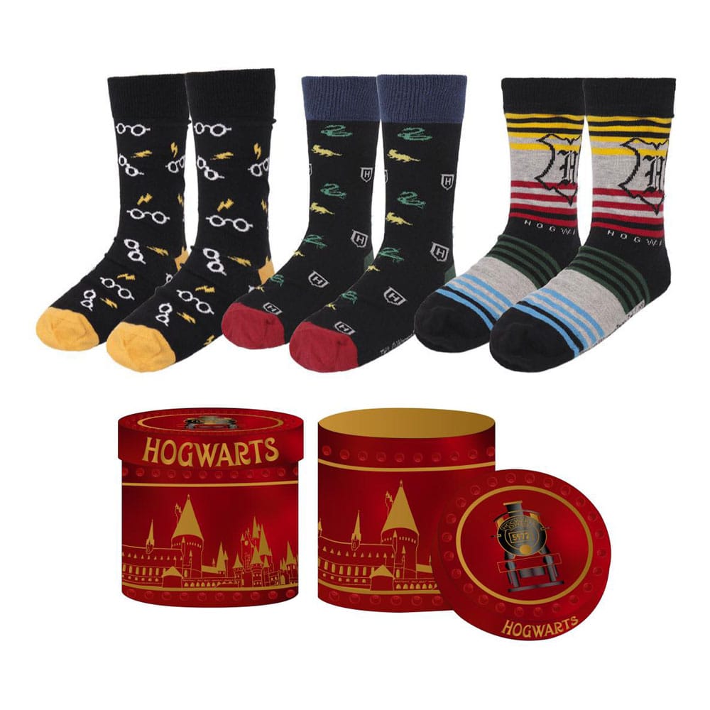 AUF BESTELLUNG HERGESTELLTE Harry Potter Socken 3er-Pack Hogwarts 8-45 *SONDERPREIS*