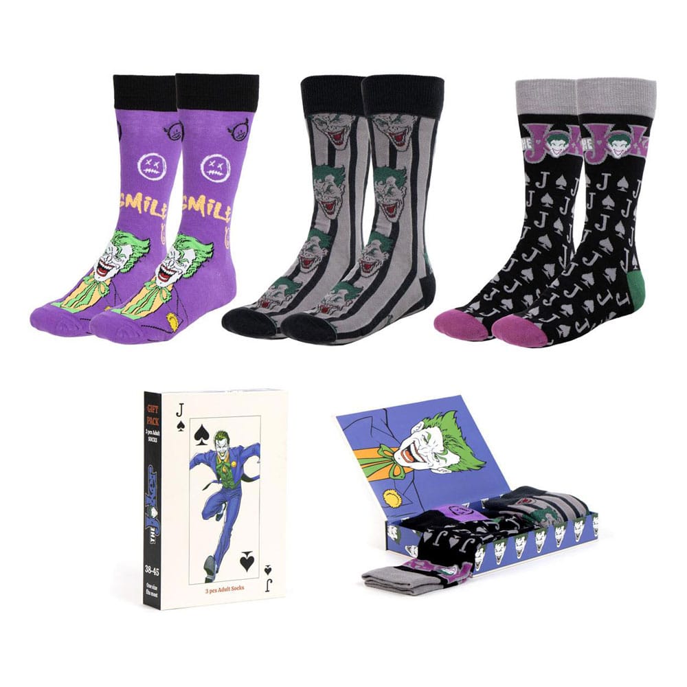 SU ORDINAZIONE DC Comics Socks 3-Pack Joker 38-45
