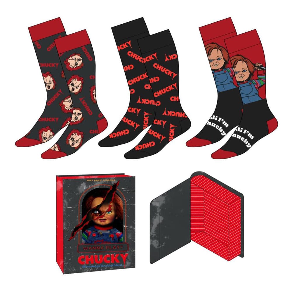 SU ORDINAZIONE Chucky (Child´s Play) Socks 3-Pack 38-45