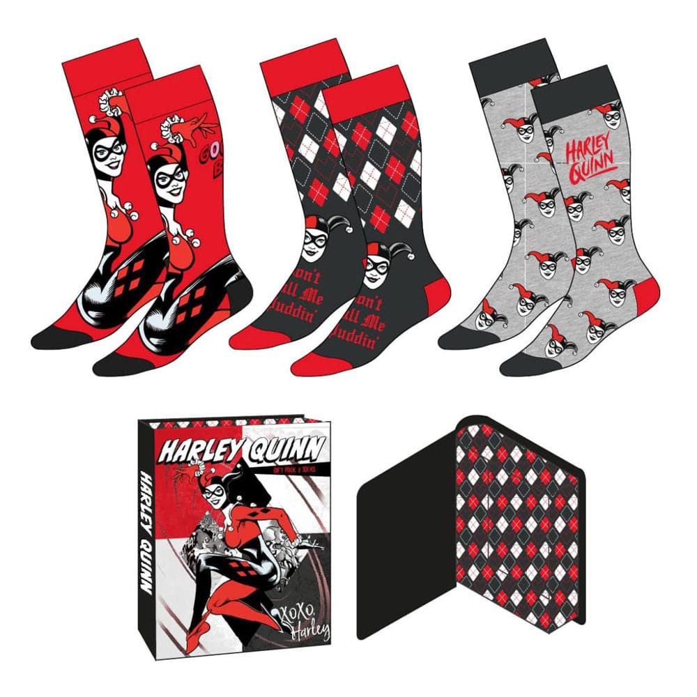 SU ORDINAZIONE DC Comics Socks 3-Pack Harley Quinn 36-43