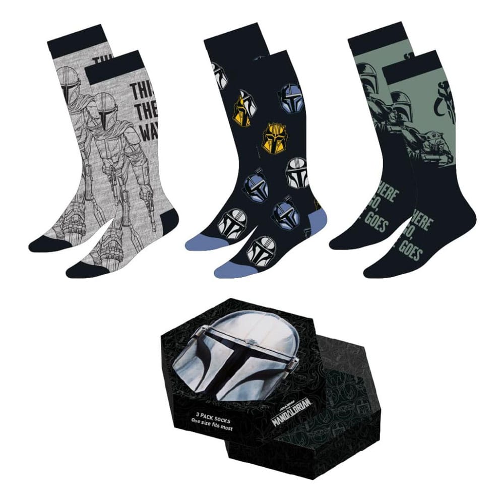 SU ORDINAZIONE Star Wars: The Mandalorian Socks 3-Pack Mandalorian 38-45