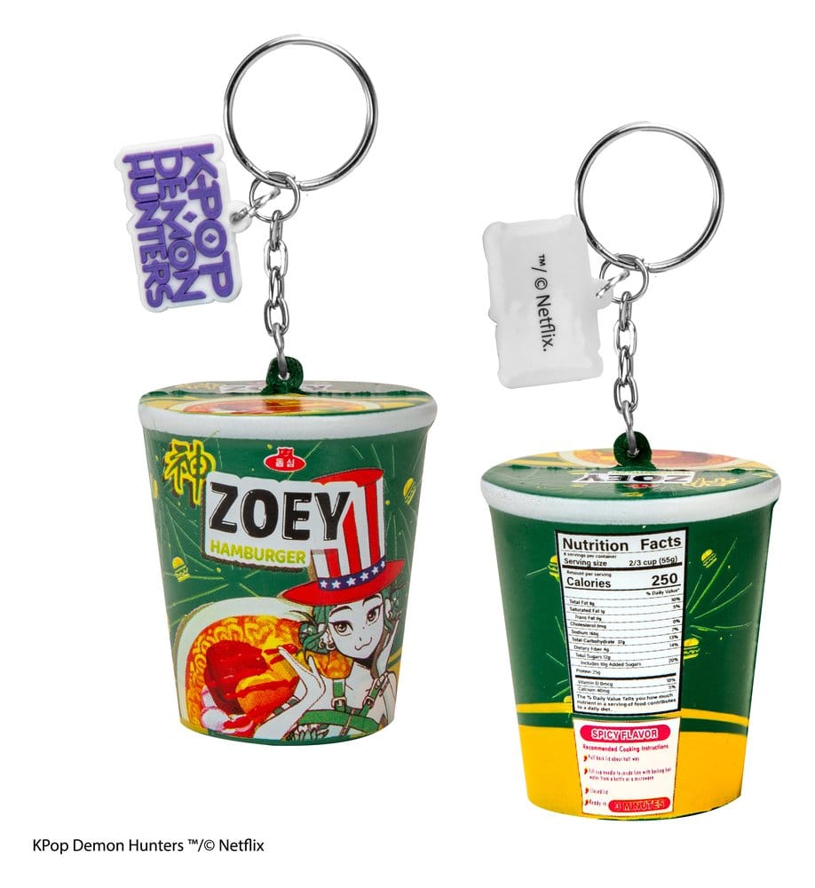 🧪 LAB | SU ORDINAZIONE KPop Demon Hunters Squishy Keychain Zoey Hamburger Noodles