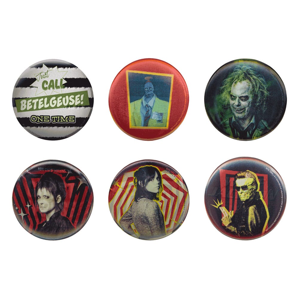 SU ORDINAZIONE Beetlejuice Pin Badges 6-Pack