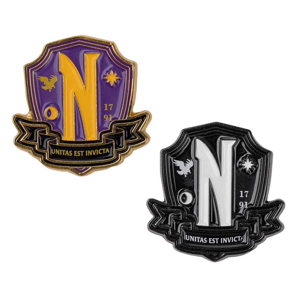 SU ORDINAZIONE Wednesday Pins 2-Pack Nevermore Academy