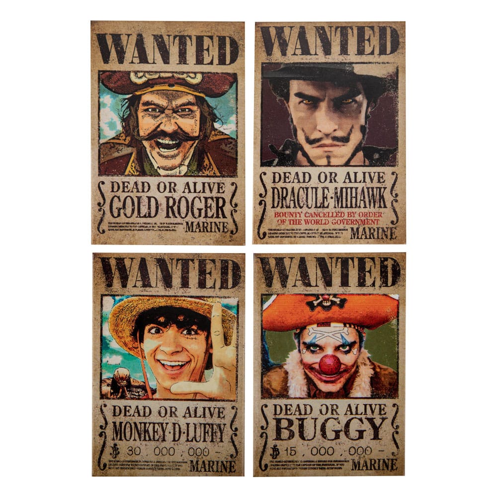 SU ORDINAZIONE One Piece Fridge Magnet 4-Pack Wanted *PREZZO SPECIALE* ESAURITO