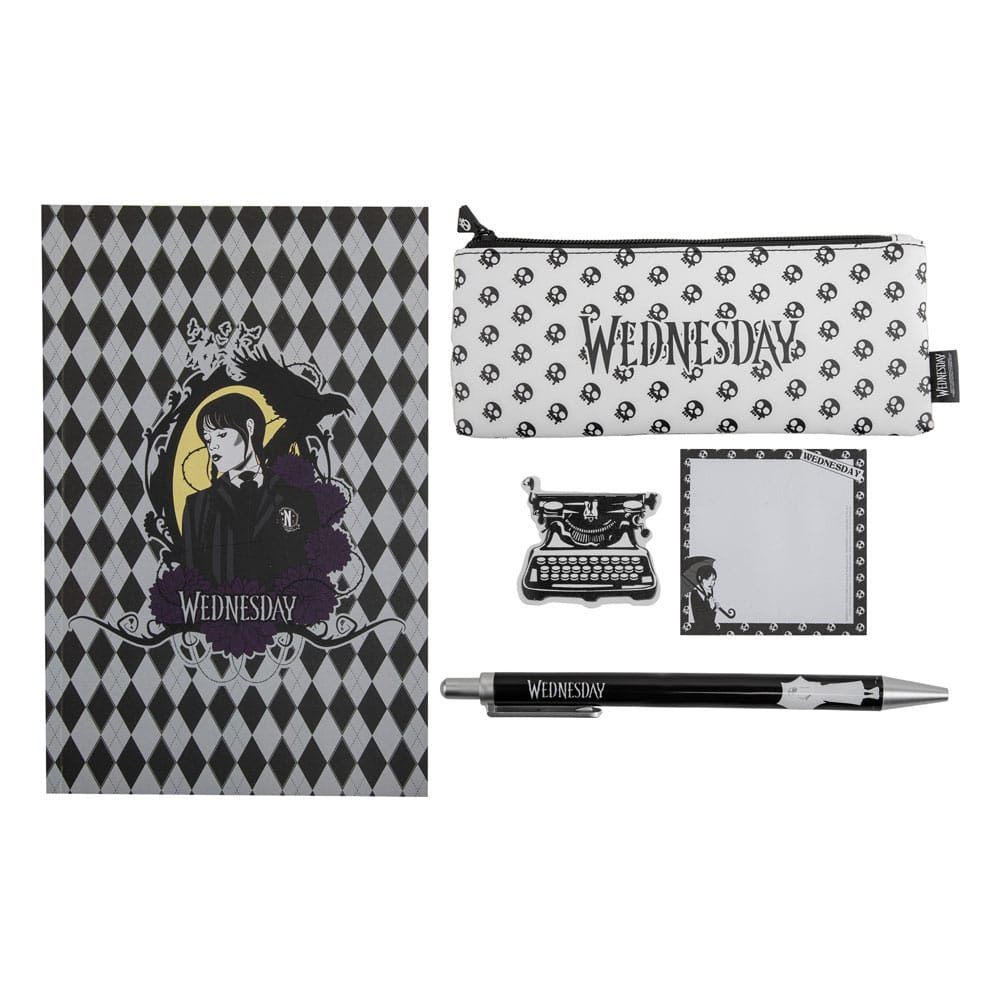 SU ORDINAZIONE Wednesday 5-Piece Stationery Set Black *PREZZO SPECIALE*