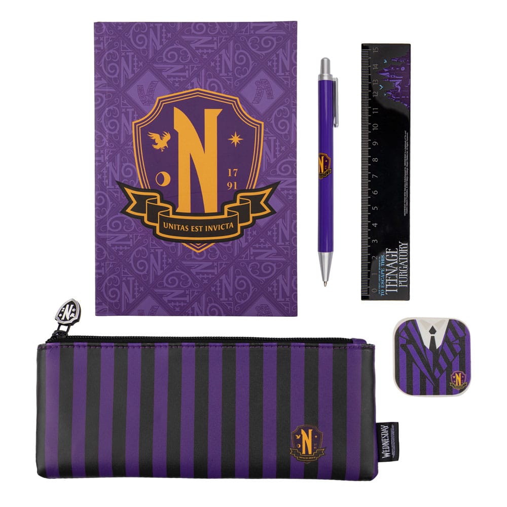 SU ORDINAZIONE Wednesday 5-Piece Stationery Set Purple *PREZZO SPECIALE*