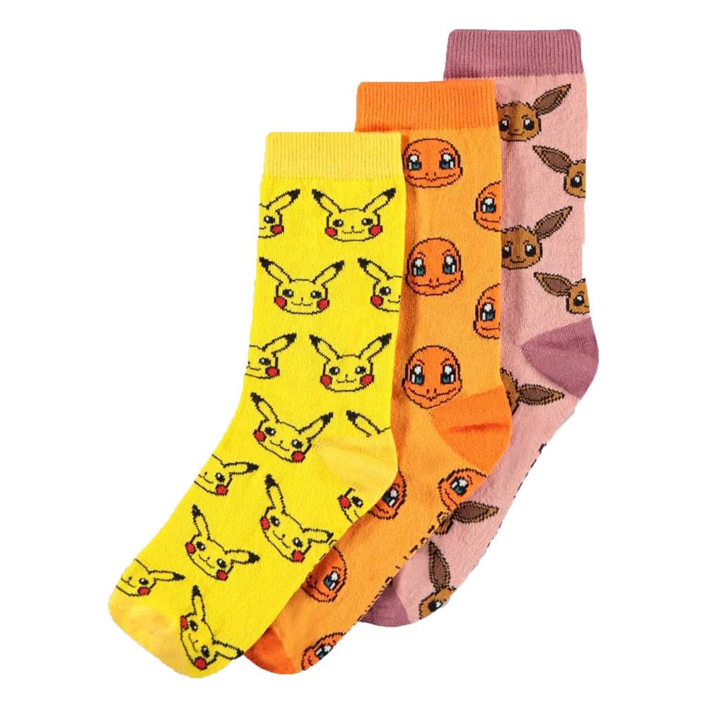 MADE TO ORDER Pokémon Socks 3-Pack Three Icons 39-42