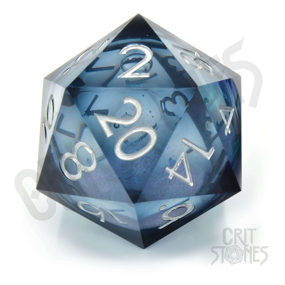 SU ORDINAZIONE CritStones Liquid Core Dice D20 Ocean Orb 5 cm