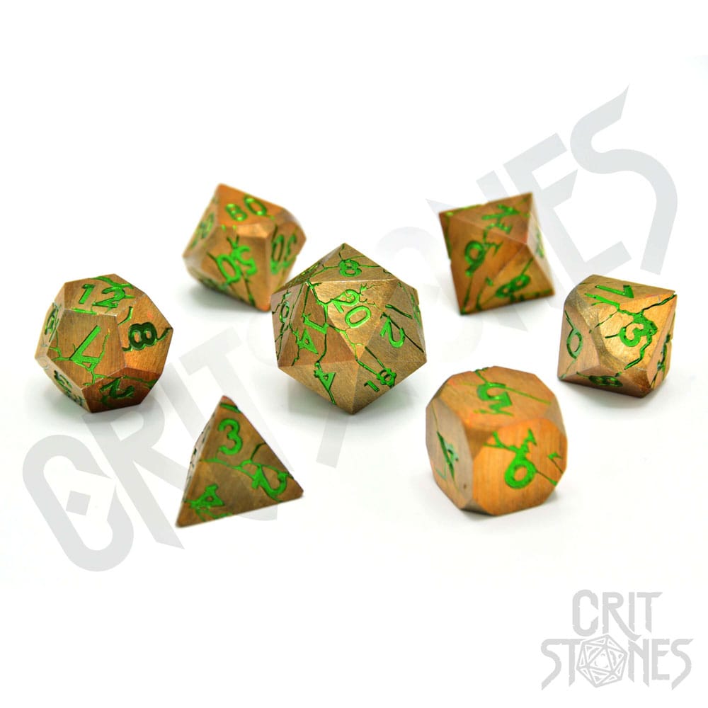 SU ORDINAZIONE CritStones Metal Dice Set Gorgon Gaze (7)