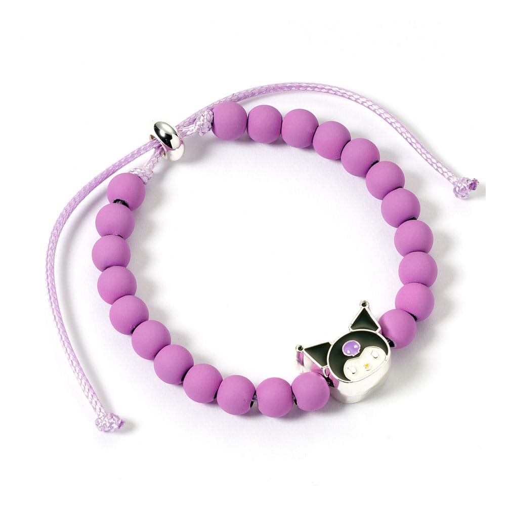 MADE TO ORDER Hello Kitty Bracelet purple beads with Kuromi Charm 21 cm