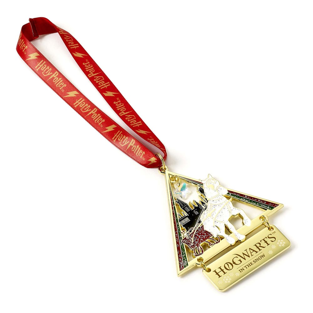 MADE TO ORDER Harry Potter tree ornament Hogwarts in the Snow (Golden Tone)