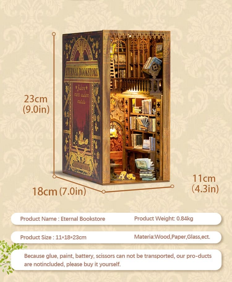 🧪 LAB | SU ORDINAZIONE Book Nook Eternal Bookstore 23 x 11 cm