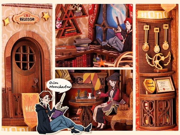 🧪 LAB | SU ORDINAZIONE Book Nook Flame Common Room 23 x 11 cm