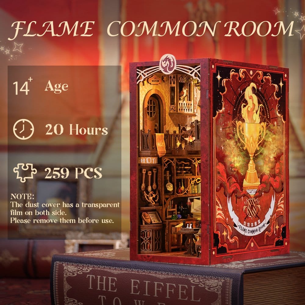 🧪 LAB | SU ORDINAZIONE Book Nook Flame Common Room 23 x 11 cm