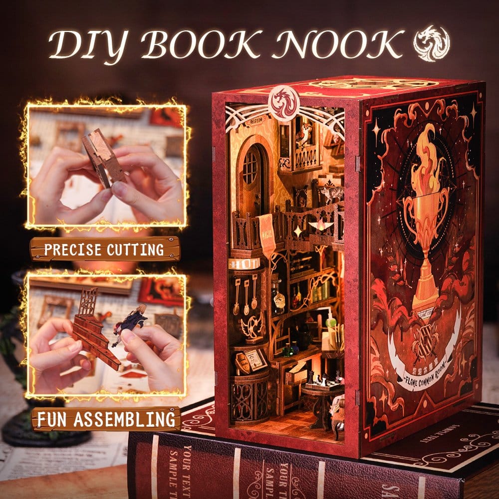 🧪 LAB | SU ORDINAZIONE Book Nook Flame Common Room 23 x 11 cm