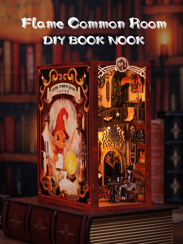 🧪 LAB | SU ORDINAZIONE Book Nook Flame Common Room 23 x 11 cm