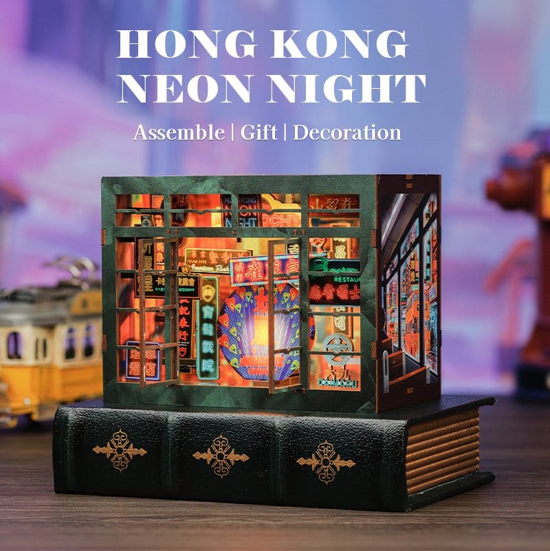 🧪 LAB | SU ORDINAZIONE Book Nook Hong Kong Neon Light 13 x 17 cm
