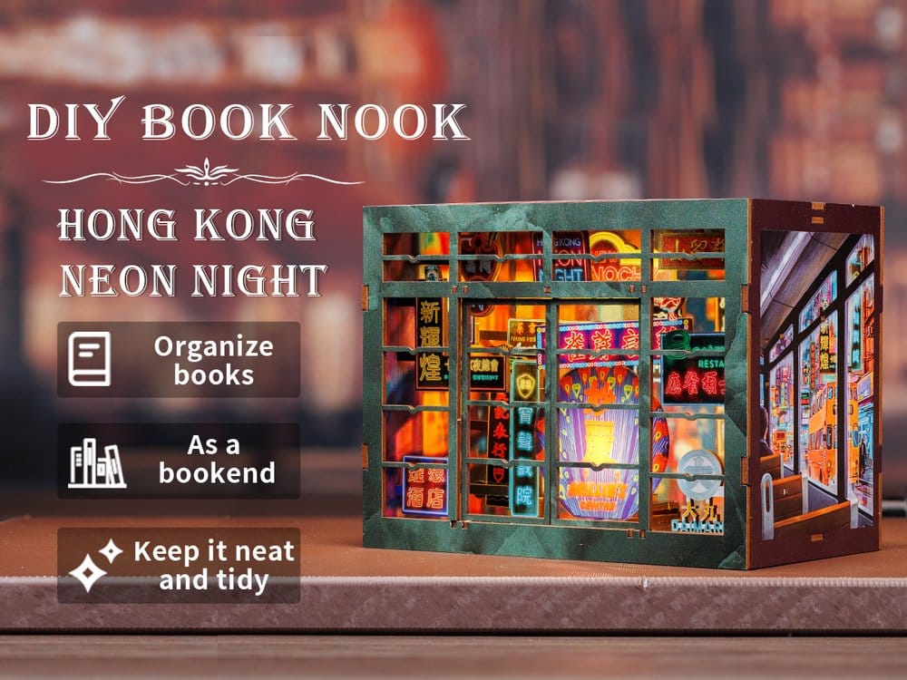 🧪 LAB | SU ORDINAZIONE Book Nook Hong Kong Neon Light 13 x 17 cm