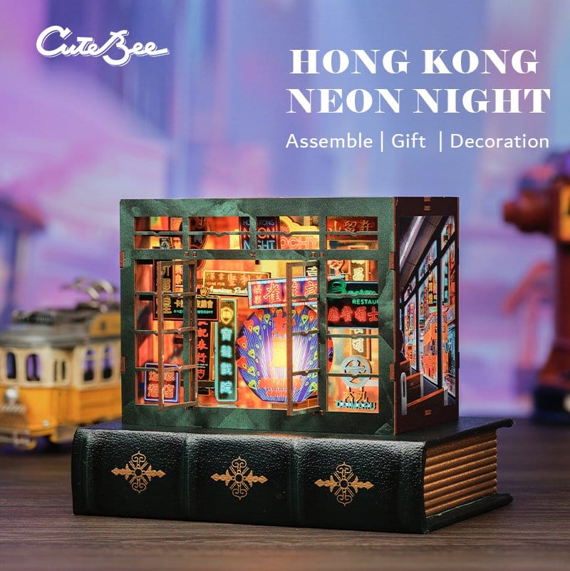 🧪 LAB | SU ORDINAZIONE Book Nook Hong Kong Neon Light 13 x 17 cm