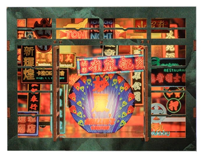 🧪 LAB | SU ORDINAZIONE Book Nook Hong Kong Neon Light 13 x 17 cm