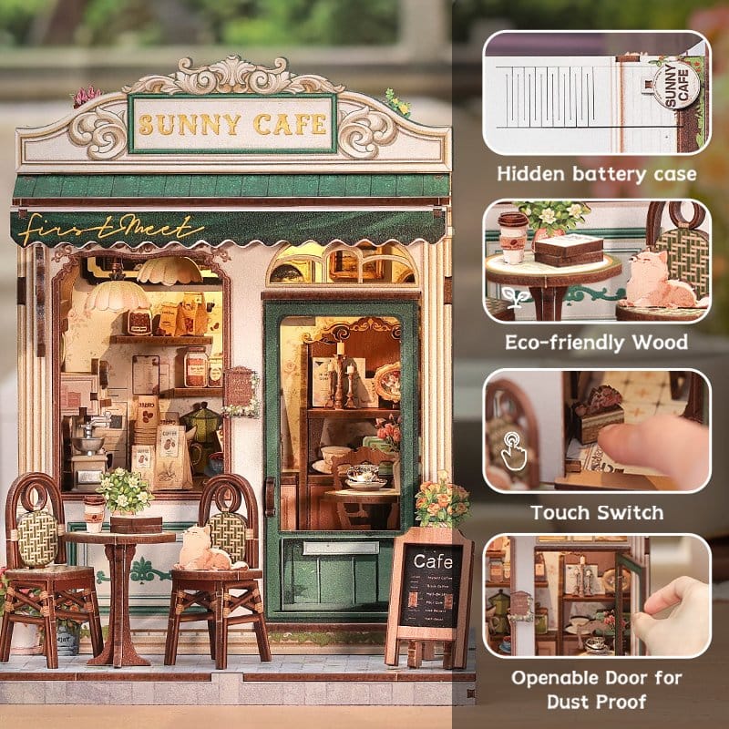 🧪 LAB | SU ORDINAZIONE Miniature House Model Kit Sunny Cafe 20 x 16 cm